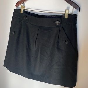 Banana Republic black military wool miniskirt